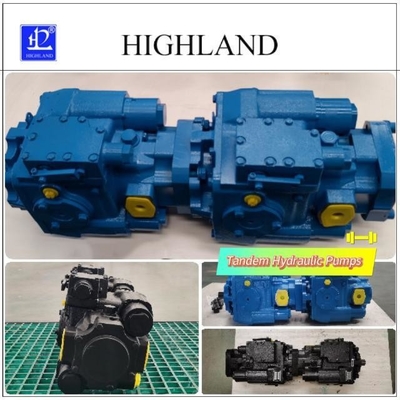 Harvester Tandem Pompy hydrauliczne Czarny Błękitny Części żelaza odlewanego
